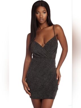Windsor Black Sparkle Strappy Bodycon Dress